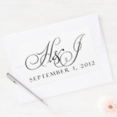 Maßgeschneiderte Schwarzweiß-Hochzeitsticker Rechteckiger Aufkleber (Umschlag)