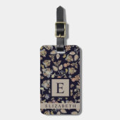 Maßgeschneiderte Schwarzweißblütengraue Blume Gepäckanhänger (Vorderseite vertikal)