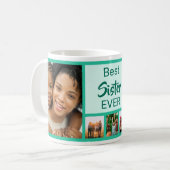 Maßgeschneiderte Schwester, moderne Geburtstagssam Kaffeetasse (Vorderseite Links)