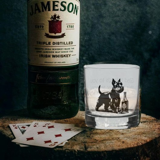 Maßgeschneiderte Scotty Hund Weihnachtsweisheitsst Whiskyglas