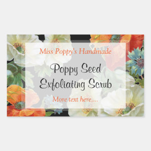 Maßgeschneiderte Seife oder Baking White Orange Mo Rechteckiger Aufkleber