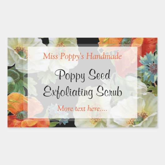 Maßgeschneiderte Seife oder Baking White Orange Mo Rechteckiger Aufkleber (Vorderseite)