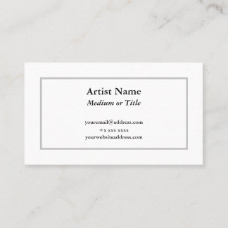 Maßgeschneiderte Silver Business Card für Künstler Visitenkarte