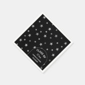 Maßgeschneiderte Silver Stars Black Graduation Par Serviette (Ecke)