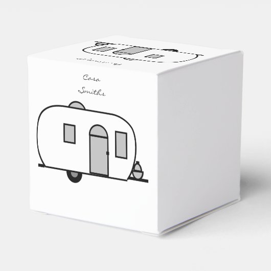 Maßgeschneiderte Sinti und Roma-winzige Wohnwagen Geschenkschachtel (Rückseite)