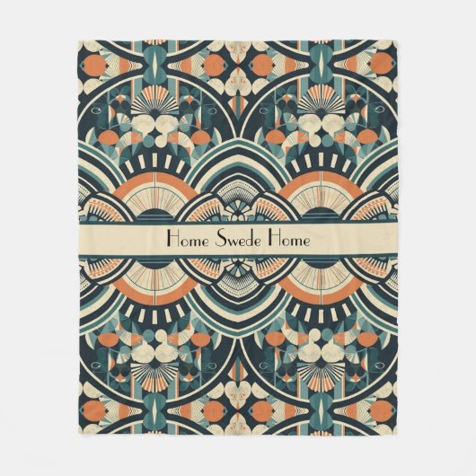 Maßgeschneiderte skandinavische Kunst-Déco Fleecedecke (Vorderseite)