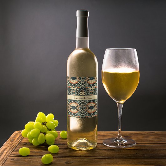 Maßgeschneiderte skandinavische Kunst-Déco Weinetikett