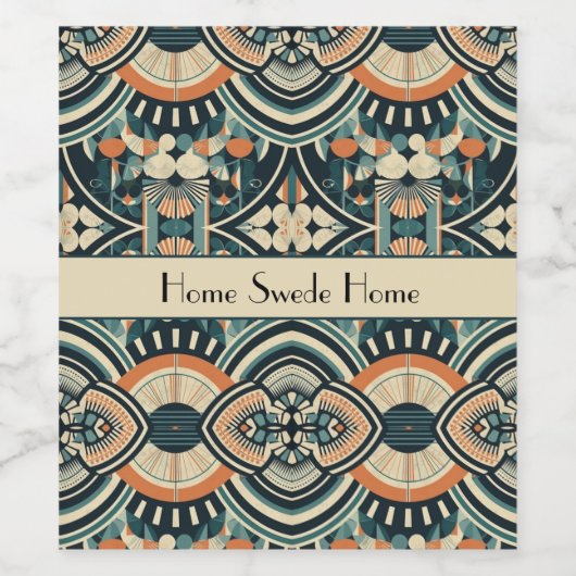 Maßgeschneiderte skandinavische Kunst-Déco Weinetikett (Einzelnes Label)