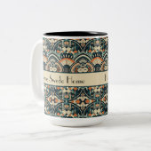 Maßgeschneiderte skandinavische Kunst-Déco Zweifarbige Tasse (Vorderseite Links)