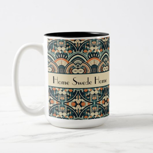 Maßgeschneiderte skandinavische Kunst-Déco Zweifarbige Tasse (Links)