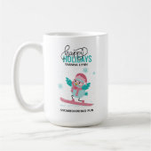 Maßgeschneiderte Snowboarding Bluebird Weihnachten Kaffeetasse (Links)