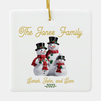 Maßgeschneiderte Snowman-Familienschmuck Keramikornament