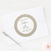 Maßgeschneiderte Soap Label Floral Pattern Burlap Runder Aufkleber (Umschlag)