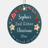 Maßgeschneiderte Sobriety Keepake Sober Christmas Keramik Ornament (Links)
