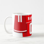 Maßgeschneiderte Soccer Footy Jersey Tasse, Red Kaffeetasse (Links)
