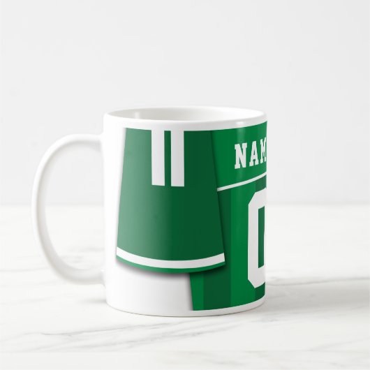 Maßgeschneiderte Soccer Jersey Tasse, Green, Footb Kaffeetasse (Links)
