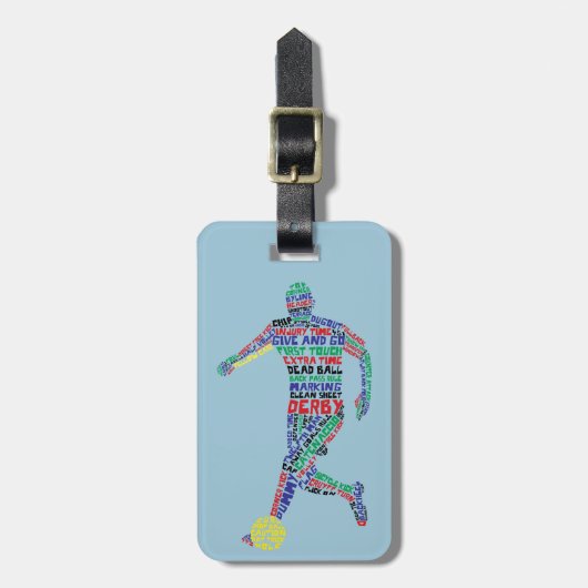 Maßgeschneiderte Soccer Player Typografie-Gepäckma Gepäckanhänger (Vorderseite vertikal)