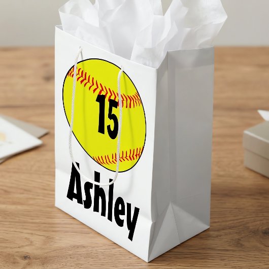 Maßgeschneiderte Softball-Geschenktaschen Mittlere Geschenktüte