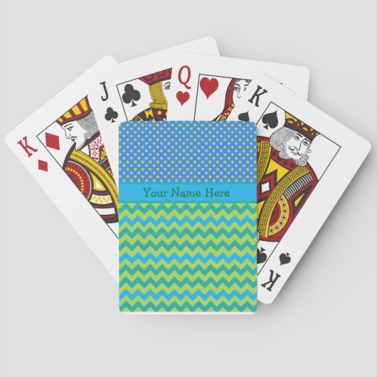 Maßgeschneiderte Spielkarten, Blue Moons Chevrons Spielkarten (Rückseite)