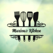 Maßgeschneiderte Split Kitchen Monogramm Fensteraufkleber (Blatt 3)