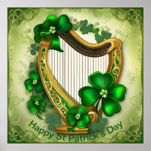 Maßgeschneiderte St Patrick’s Day Harp. St. Patty' Poster