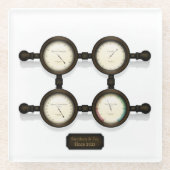 Maßgeschneiderte Steampunkmeter- und -messgeräte Glasuntersetzer (Vorderseite)