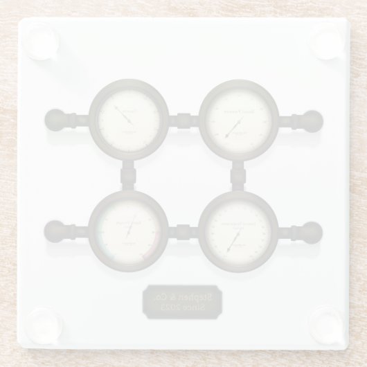 Maßgeschneiderte Steampunkmeter- und -messgeräte Glasuntersetzer (Rückseite)