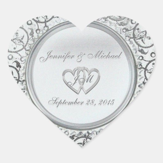 Maßgeschneiderte Stickerei Herz-Aufkleber (Vorderseite)