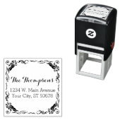 Maßgeschneiderte, stilvolle Ornamentik-Blumengrenz Permastempel (Beispiel)