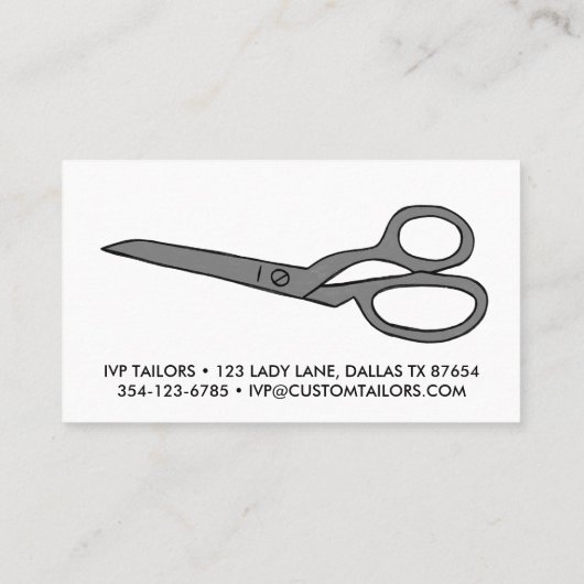 Maßgeschneiderte Stoffscheren Chic Line Zeichnend  Visitenkarte (Rückseite)