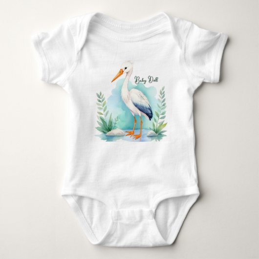 Maßgeschneiderte Stork Kinderzimmer Set Baby Puppe Baby Strampler (Vorderseite)