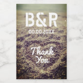 Maßgeschneiderte Strandhochzeit Foto Miniflasche Weinetikett (Einzelnes Label)