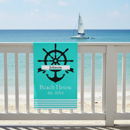 Maßgeschneiderte Streifen mit weißem Streifen und  Strandtuch