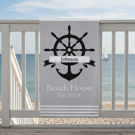 Maßgeschneiderte Streifen mit weißem Streifen und  Strandtuch