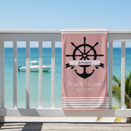 Maßgeschneiderte Streifen mit weißem Streifen und  Strandtuch