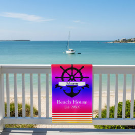 Maßgeschneiderte Streifen mit weißem Streifen und  Strandtuch