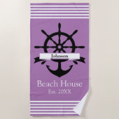 Maßgeschneiderte Streifen mit weißem Streifen und  Strandtuch (Vorderseite)