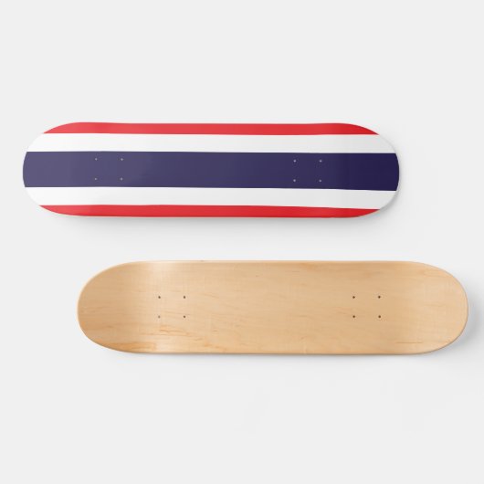 Maßgeschneiderte Streifen rot, weiß und blau Skateboard (Horizontal)