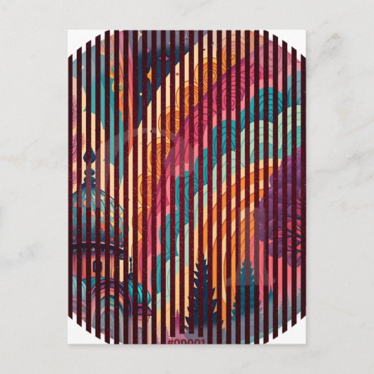 Maßgeschneiderte Streifenfantasiekarte Postkarte (Vorderseite)
