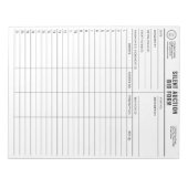 Maßgeschneiderte, stumme Auktionsobjekte Notizblock (Vorderseite)