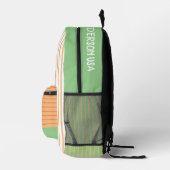 Maßgeschneiderte, süße Farben Streifen Peach Green Bedruckter Rucksack (Rechts)