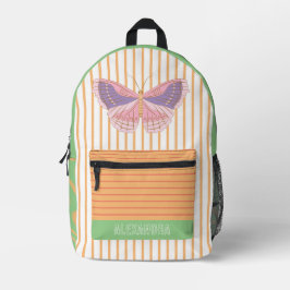 Maßgeschneiderte, süße Farben Streifen Peach Green Bedruckter Rucksack