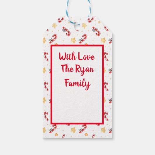 Maßgeschneiderte Süßwaren Geschenkanhänger (Rückseite)