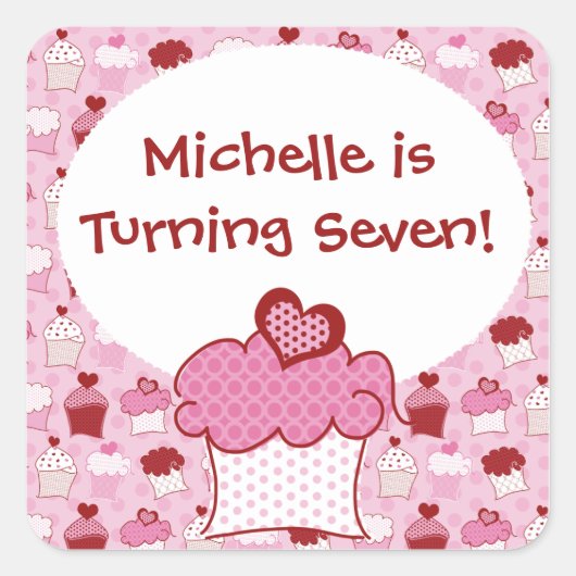 Maßgeschneiderte Sweet Cupcake Stickers (Vorderseite)