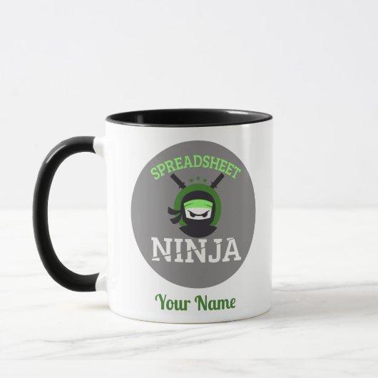 Maßgeschneiderte Tabellenkalkulation Ninja Tasse T (Links)