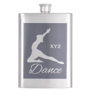 Maßgeschneiderte TANZEN-Monogramm- und Farbflasche Flachmann