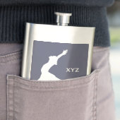 Maßgeschneiderte TANZEN-Monogramm- und Farbflasche Flachmann (Beispiel)