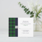 Maßgeschneiderte Tartan Celtic Wedding Repcard RSVP Karte (Stehend Vorderseite)