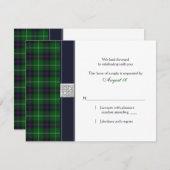 Maßgeschneiderte Tartan Celtic Wedding Repcard RSVP Karte (Vorne/Hinten)