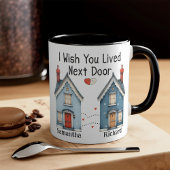 Maßgeschneiderte Tasse, die Sie am nächsten Eingan Zweifarbige Tasse